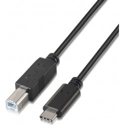 Cable AISENS USB2.0 3A Tipo C/M-B/M 1m (A107-0053) [1 de 3]