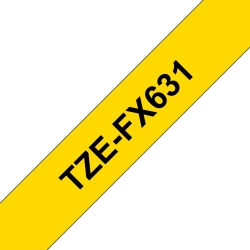Cinta BROTHER 12mm 8m Negro sobre Amarillo (TZe FX-631) | Hay 3 unidades en almacén | Entrega a domicilio en Canarias en 24/48 horas laborables