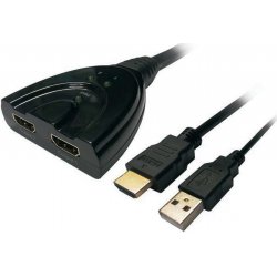 Imagen de Duplicador AISENS HDMI HEC 1X2 50cm Negro (A123-0128)