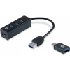 Hub CONCEPTRONIC 4xUSB 3.0+Adaptador USB-C (HUBBIES04B) | (1)