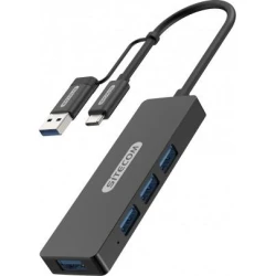 HUB SITECOM 4p USB-C a USB-A (CN-414)