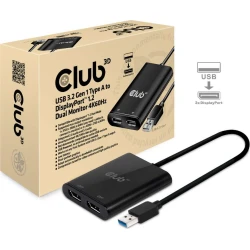Splitter Club 3D USB-A 3.2 a 2xDP 1.2 4K60Hz (CSV-1477) | 8719214470746 [1 de 8]
