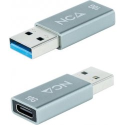 Adap Nanocable USB-A/M 3.1 a USB-C/H Gris (10.02.0013) | 8433281012288