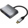 Adaptador AISENS USB-C a VGA/HDMI 15cm Gris (A109-0627) | (1)