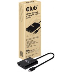 Adaptador Club 3D USB-C a 2DisplayPort Negro (CSV-1545) | 8719214470562