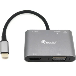 Imagen de Adaptador EQUIP USB-C 5 en 1 HDMI VGA 100W (EQ133483)