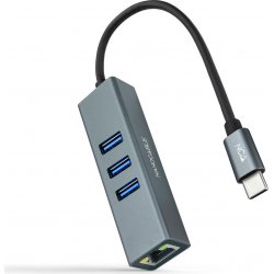 Adaptador Nanocable USB-C a 3xUSB-A/RJ45 (10.03.0408) | 8433281011472 | Hay 2 unidades en almacén | Entrega a domicilio en Canarias en 24/48 horas laborables
