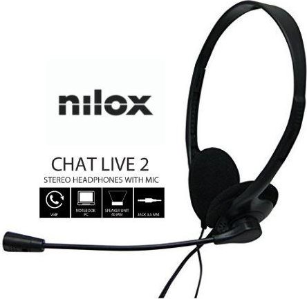Nilox Auriculares USB con Micrófono para PC Negros