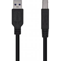 Cable AISENS USB 3.0 Tipo A/M-B/M Negro 3m (A105-0445) [1 de 3]
