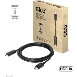 Cable Club 3D DisplayPort 1.4 a HDMI 3m (CAC-1087) | 8719214472436 | Hay 3 unidades en almacén | Entrega a domicilio en Canarias en 24/48 horas laborables