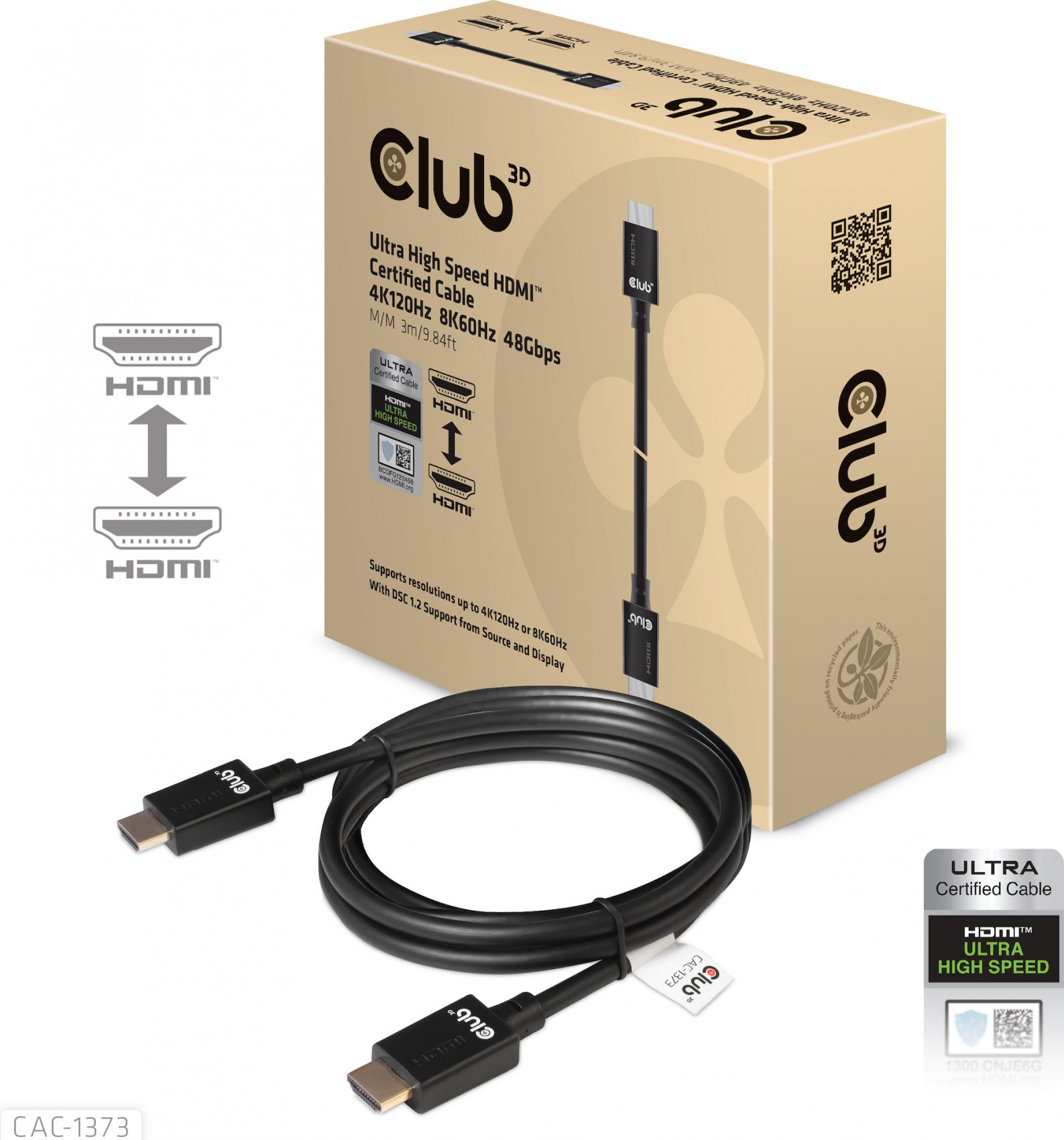 Cable Club 3d Hdmi 2.1 4k120hz, 8k60hz M M 3m Cac-1373 - Innova Informática  : Cable HDMI