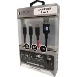 Cable Subblim Usb 3en1 Musb Usb-c Lightning (3IN101) | SUB-CAB-3IN101 | 8436586740665