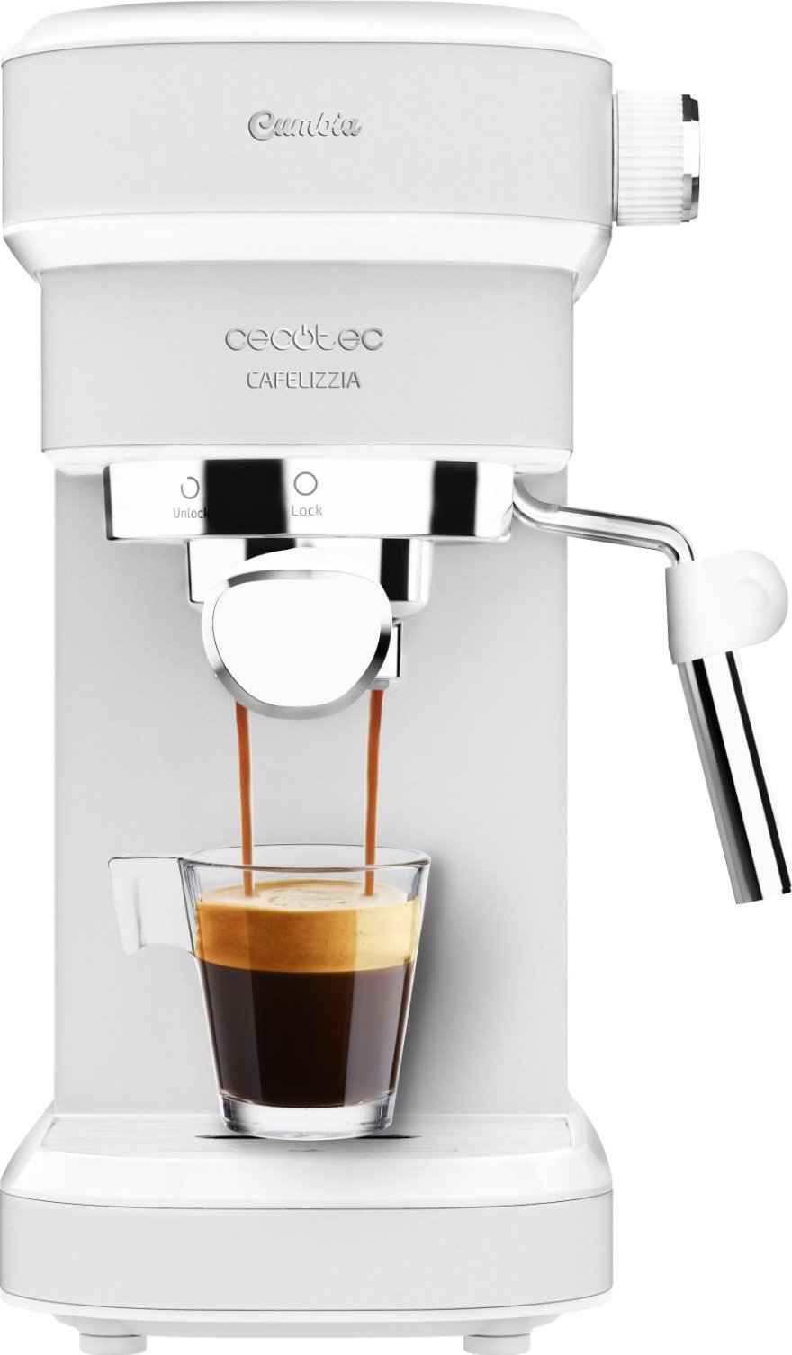 Cecotec Cafetera Express Cafelizzia 790 para espressos y cappuccinos, Brazo  portafiltros con Doble Salida y Dos filtros