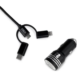 Cargador de Coche SUBBLIM USB-A Cable 3en1 (CHG-5CPD02) | CHG-4CC002 | 8436586740764 [1 de 12]