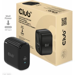 Cargador de Viaje Club 3D 65W USB-C Negro (CAC-1905EU) | Hay 2 unidades en almacén | Entrega a domicilio en Canarias en 24/48 horas laborables
