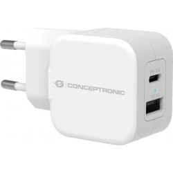 Conceptronic Cargador de dispositivo móvil Interior USB 2.0/USB Tipo C Blanco | ALTHEA09W | 4015867226353 [1 de 2]