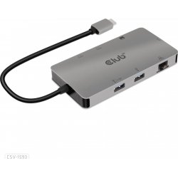 Dock 8en1 Club 3D USB-C a 2xHDMI/2xUSB-A/RJ45 CSV-1593 | 8719214471828