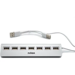 Imagen de Hub NILOX 7 puertos USB2.0 Aluminio Gris (NXHU7ALU2)