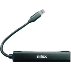 Hub NILOX USB-A a 1xUSB-A 3xUSB 2.0 Negro (NXHUB401) | 8435099531302 | Hay 1 unidades en almacén | Entrega a domicilio en Canarias en 24/48 horas laborables