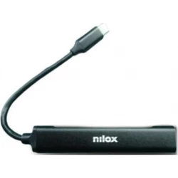 Hub NILOX USB-C a 3xUSB 2.0 1xUSB-A Negro (NXHUBUSBC11) | 8435099531319 | Hay 5 unidades en almacén | Entrega a domicilio en Canarias en 24/48 horas laborables