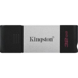 Pendrive Kingston 32gb Usb-c 3 Negro Plata (DT80/32GB) | 0740617306170
