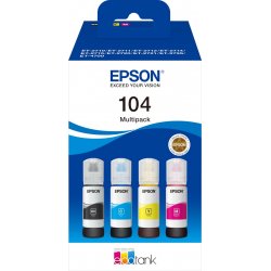 Tinta Epson EcoTank 104 Pack Negro/Color (C13T00P640) | 8715946684888
