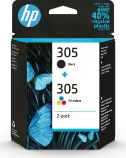 Tinta HP 305 Pack Negro/Tricolor 120/100 pág (6ZD17AE) | Hay 10 unidades en almacén | Entrega a domicilio en Canarias en 24/48 horas laborables