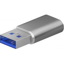 Adaptador AISENS USB-A/M a USB-C/H Gris (A108-0677) | 8436574708073 | Hay 4 unidades en almacén | Entrega a domicilio en Canarias en 24/48 horas laborables