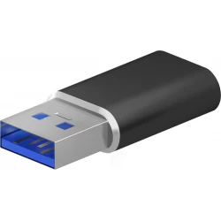 Adaptador AISENS USB-A/M a USB-C/H Negro (A108-0678) | 8436574708080 | Hay 10 unidades en almacén | Entrega a domicilio en Canarias en 24/48 horas laborables