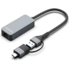 AISENS Conversor USB3.2 Gen1 USB-A+USB-C a Ethernet 2.5G 10/100/1000/2500 Mbps, Gris, 15cm | (1)