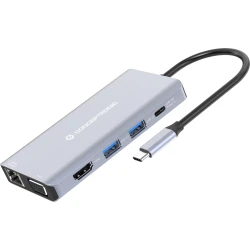 Adaptador CONCEPTRONIC USB-C 10en1 100W Gris (DONN20G) | 4015867230893 [1 de 5]