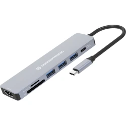 Adaptador CONCEPTRONIC USB-C 7en1 100W Gris (DONN19G) | 4015867230886 [1 de 5]
