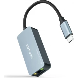 Nanocable Conversor USB-C 3.2 GEN1 a Ethernet 2.5G, Aluminio, Gris, 15 cm | 10.03.0410 | 8433281013162 [1 de 3]