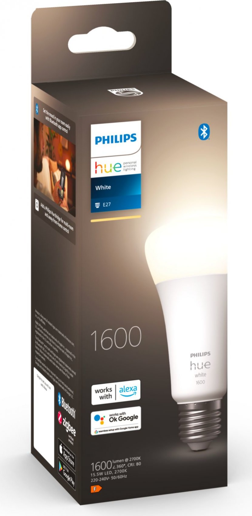 Philips Hue White Bombilla Inteligente LED A67 E27 15.5W Blanco