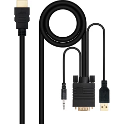 Nanocable HDMI/M a VGA/Jack/USB-A/M Negro (10.15.4350) | 8433281013834 [1 de 7]