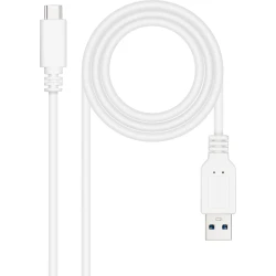 Nanocable USB-A/M a USB-C/M 1m Blanco (10.01.4001-W) | 8433281014152 [1 de 5]