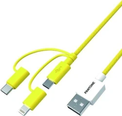 Cable PANTONE USB a Lightning/mUSB/USB(CELPT-USB003Y1) | Hay 7 unidades en almacén | Entrega a domicilio en Canarias en 24/48 horas laborables