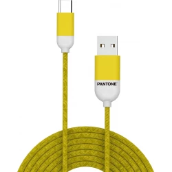 Cable PANTONE USB-C a USB-C 1.5m Amarillo (PT-TC001-5Y) | 4713213361252 | Hay 3 unidades en almacén | Entrega a domicilio en Canarias en 24/48 horas laborables