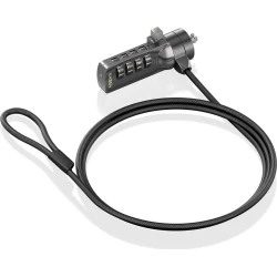 Cable Seguridad AISENS Combinacion 1.5m(ASLK-D40N03-BK) | Hay 8 unidades en almacén | Entrega a domicilio en Canarias en 24/48 horas laborables
