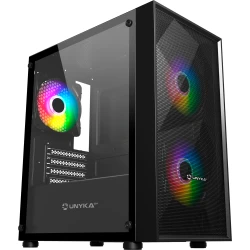 Caja Unyka Mir B200 ARGB mATX Mini-ITX Negra (UK113011) | Hay 3 unidades en almacén | Entrega a domicilio en Canarias en 24/48 horas laborables