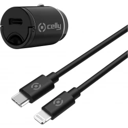 Cargador Coche CELLY USB-C Cable Lightning(CCMINILIGHT) | 8021735198079 | Hay 5 unidades en almacén | Entrega a domicilio en Canarias en 24/48 horas laborables