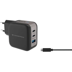 Cargador CONCEPTRONIC USB-A/C 67W Negro (ALTHEA17B) | Hay 9 unidades en almacén | Entrega a domicilio en Canarias en 24/48 horas laborables