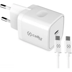 Cargador Pared Celly Usb-c Cable Usb-c (TC1C20WTYPECWH)