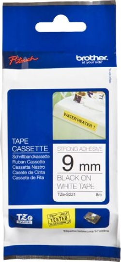 Cinta BROTHER 9mm 8m Negro sobre Blanco (TZe-S221) | Hay 4 unidades en almacén | Entrega a domicilio en Canarias en 24/48 horas laborables