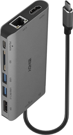 Dock Station LINDY Usb-C a HDMI/DP/Usb/RJ45 100W(43323) [1 de 5]