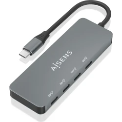 Hub AISENS USB-C a 4xUSB-C Gris (A109-0695) | 8436574708158
