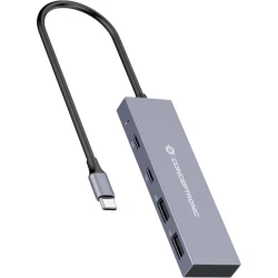 Hub CONCEPTRONIC USB-C a 4xUSB-A/C Gris (HUBBIES13G) | 4015867229156 [1 de 5]