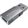 Adaptador AISENS USB-A/M a USB-C/H Gris (A108-0655) | (1)