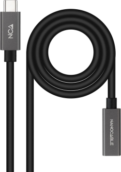 Nanocable USB-C 3.2 M/H 0.5m Negro (10.01.4400) | 8433281014084 [1 de 6]