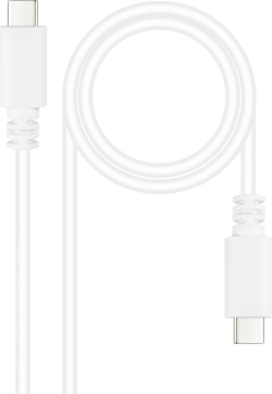 Nanocable USB-C/M a USB-C/M 1m Blanco (10.01.2301-W) | Hay 3 unidades en almacén | Entrega a domicilio en Canarias en 24/48 horas laborables